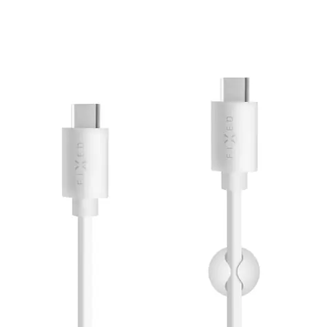 FIXED Dlouhý datový a nabíjecí USB-C kabel s konektorem USB-C bílá / USB 2.0 / 2 metry / 15W