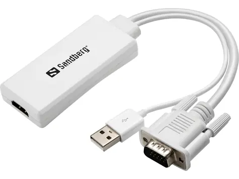 Sandberg konvertor VGA + Audio > HDMI bílá