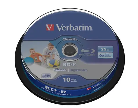 VERBATIM Blu-ray 25 GB 6x / 10 kusů / spindl / Inkjet Printable