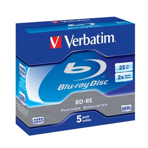 VERBATIM BD-RE 25 GB 2x / 5 kusů / jewel case