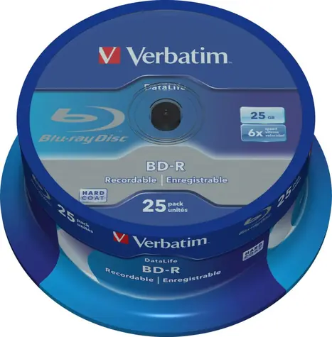 VERBATIM BD-R SL 6x 25GB 25 kusů / Blu-ray