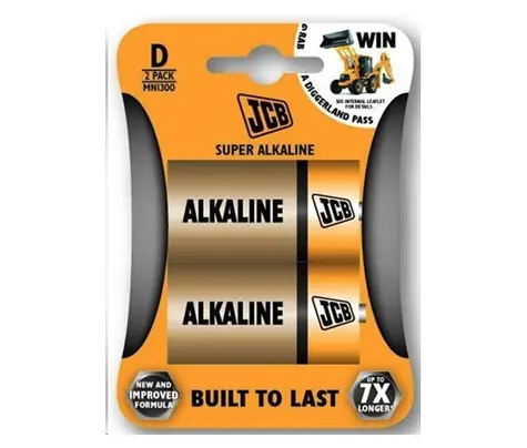 JCB super alkalická baterie D (LR20) blister 2 ks