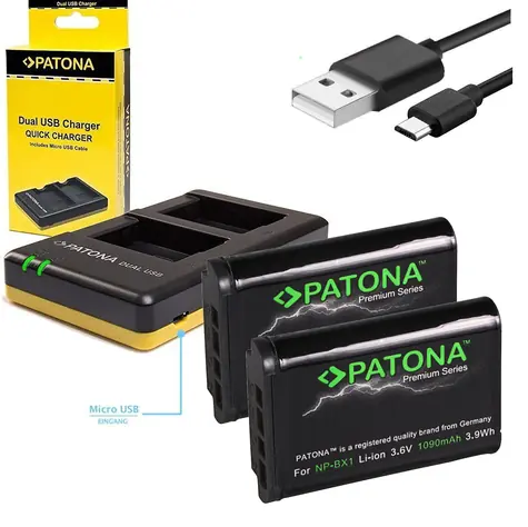 PATONA nabíječka Foto Dual Quick Sony NP-BX1 + 2x baterie 1090mAh / USB
