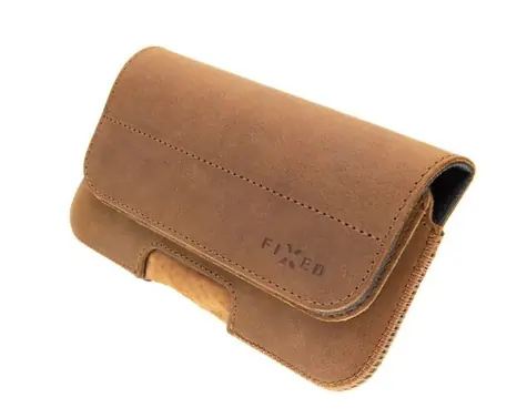 FIXED Posh Horizontální kožené pouzdro se zavíráním velikost 6XL (FIXPOH-6XL-BRW) hnědá / Hovězí kůže