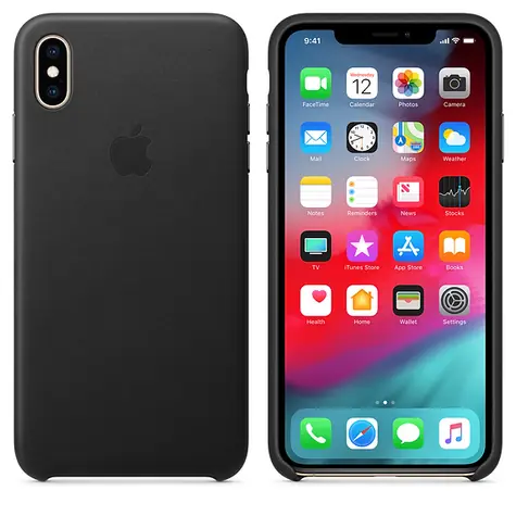 Apple Leather Case kožený kryt pro iPhone XS Max černá