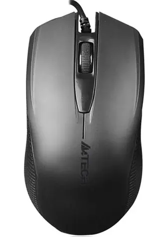 A4tech OP-760 Černá / Optická myš / 1000 DPI / V-Track / 3 tlačítka / Kolečko čtyřsměrné / USB / 1.5 m