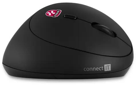 CONNECT IT FOR HEALTH LADIES černá / Ergonomická vertikální bezdrátová myš / 1600DPI / 6 tlačítek / 2.4GHz / 1x AA