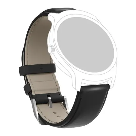 TicWatch Leather Watch Strap BK / náhradní řemínek / kožený / černá