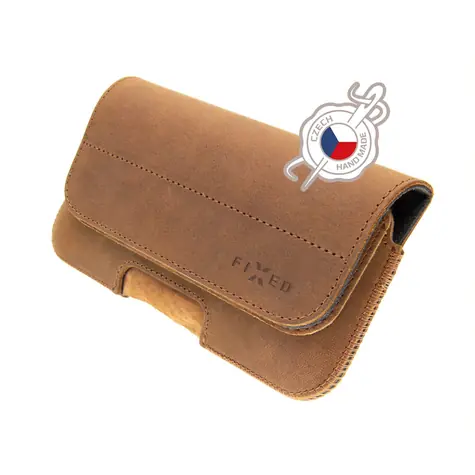 FIXED Posh Horizontální kožené pouzdro se zavíráním velikost 5XL+ (FIXPOH-5XL+-BRW) hnědá