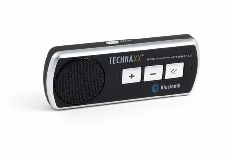 Technaxx BT-X22 Bluetooth handsfree na stínítko do auta / Bluetooth 4.0 / baterie 600 mAh / repro / černá