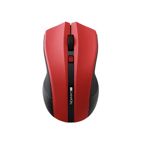 CANYON CNE-CMSW05R červená / bezdrátová optická myš / 1600 DPI / 4 tlačítka / USB receiver / 2x AAA