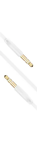 FIXED Plochý audio AUX kabel s konektory 2 x 3.5 mm jack bílá