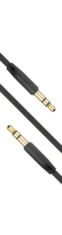 FIXED Plochý audio AUX kabel s konektory 2 x 3.5 mm jack černá