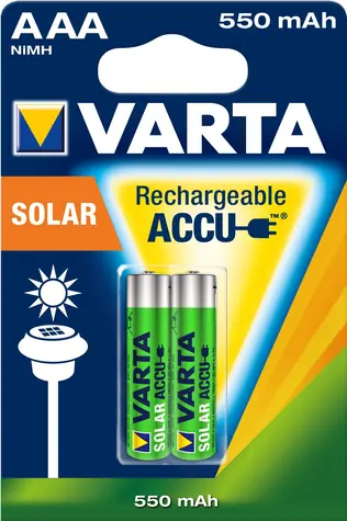Varta Solar Nabíjecí baterie AAA / 1.2V / 550mAh / NiMH / 2 ks / v blistru 
