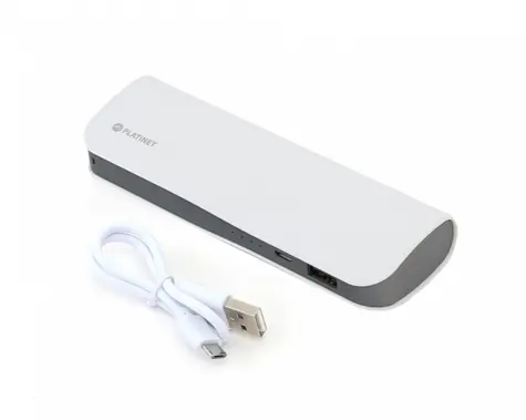PLATINET PMPB72LW bílá / powerbanka / 7 200 mAh / USB + microUSB / kožená
