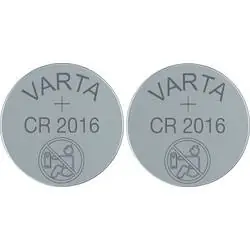 Varta Knoflíková baterie CR2016 / 3.0V / 90 mAh / lithium / 2 ks / v blistru 