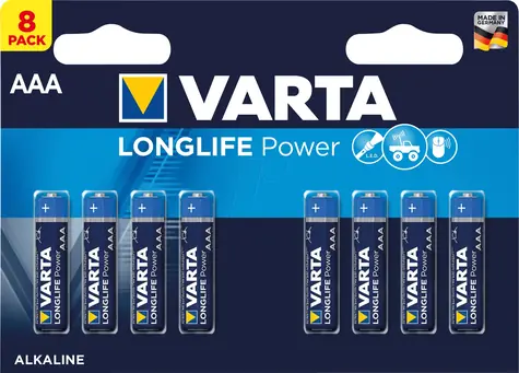 Varta Longlife Baterie AAA 8ks / 1.5V / alkalická / v blistru