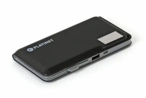 PLATINET PMPB12PLB černá / powerbanka / 12 000 mAh / Li-Pol / 2x USB + microUSB / LCD displej / kožená