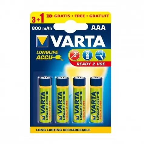 Varta Ready2Use Nabíjecí baterie AAA 4ks / 1.2V / 800 mAh / NiMH / v blistru