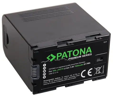 PATONA PREMIUM Baterie pro digitální kameru SSL-JVC50 | JVC75 / 7.4V / 7800mAh / 57.7Wh / Li-Ion / USB  5V|2.1A