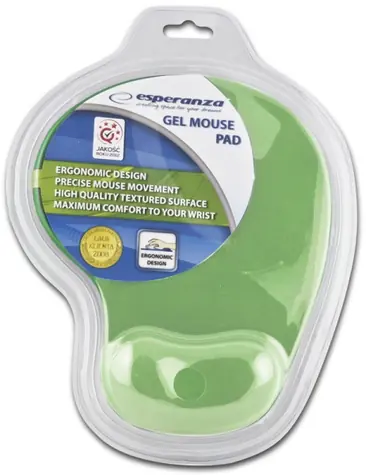 Esperanza EA137G zelená / gelová podložka pod myš / 230 x 190 x 20 mm / blistr
