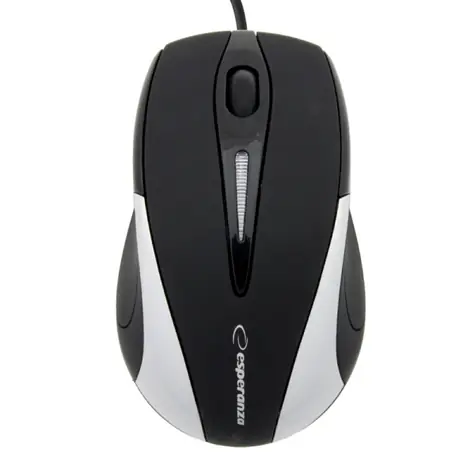 Esperanza EM102S Sirius černo-stříbrná / optická myš / 800 DPI / USB / 3 tlačítka + kolečko / blister