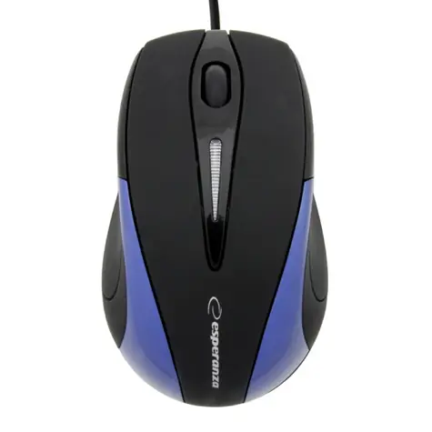 Esperanza EM102B Sirius černo-modrá / optická myš / 800 DPI / USB / 3 tlačítka + kolečko / blister