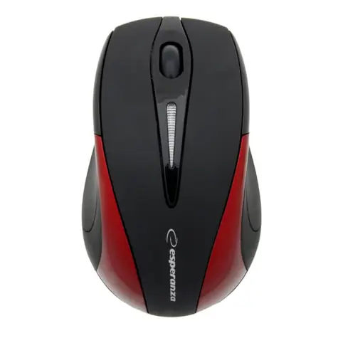 Esperanza EM101R Antares černo-červená / bezdrátová optická myš / 800DPI / 2.4 GHz / USB receiver / 3 tlačítka + kolečko