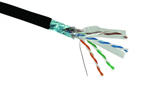 Solarix Kabel FTP PE drát c6 venkovní černá / 500m špulka 