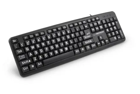 Esperanza EK129 Florida černá / kancelářská klávesnice / USB / US layout / 104 kláves / velká písmena / 1.5 m
