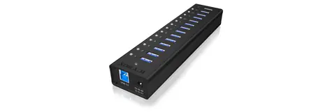 IcyBox IB-AC6113 USB Hub černá / 13x USB 3.0 / s USB nabíjením