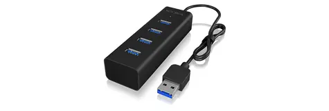 IcyBox IB-HUB1409-U3 USB Hub černá / 4x USB 3.0 / s připojením USB 3.0 AM
