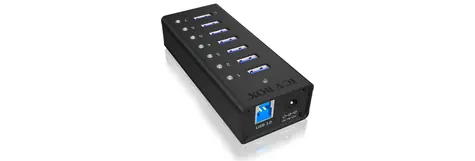 IcyBox IB-AC618 USB Hub černá / 7x USB 3.0