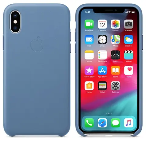 Apple kožený kryt pro iPhone XS Max - Chrpově modrá