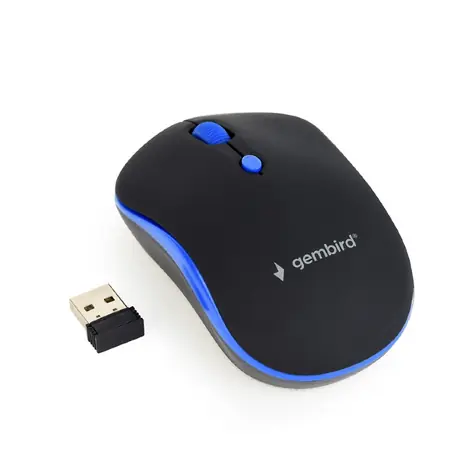 Gembird MUSW-4B-03-B černo-modrá / bezdrátová optická myš / 1600 DPI / USB