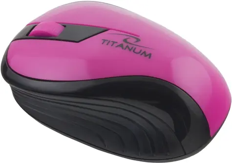 Titanum TM114P RAINBOW růžová / Bezdrátová optická myš / 1000DPI / 3D / 2.4GHz