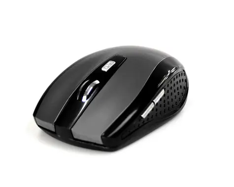 Media-Tech RATON PRO titanová / bezdrátová optická myš / 1200 CPI / 2.4GHz / 5 tl. + kolečko / 2x AAA