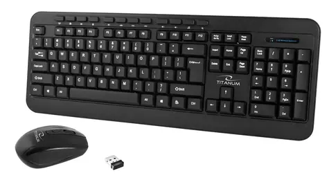 Titanum TK109 AKRON černá / bezdrátová klávesnice + myš / 2.4GHz / US