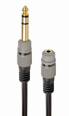 Gembird audio adaptér 6.35 mm M na 3.5 mm F / délka 0.2m / zlacený konektor / černá