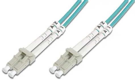 DIGITUS Fiber Optic Patch Cord LC na LC Multimode 50 125 µ 2m / OM3 / Duplex