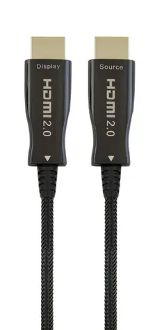 Gembird Active Optical HDMI kabel s Ethernetem 50m / 4K UHD 60Hz / AOC / zlacené konektory / černá 