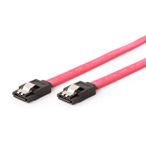Gembird SATA III datový kabel 50cm / kovové spony / červená