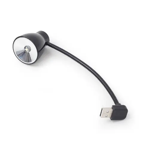 Gembird USB LED lampička k notebooku černá / 5V / zapínací tlačítko / bílé světlo