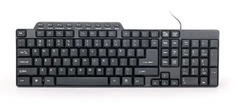 Gembird KB-UM-104 kompaktní multimediální klávesnice černá / USB / US layout / multimediální tlačítka