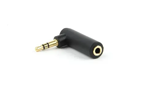 Gembird audio adaptér jack 3.5mm (M) na jack 3.5 mm (F) / pravý úhel / černá