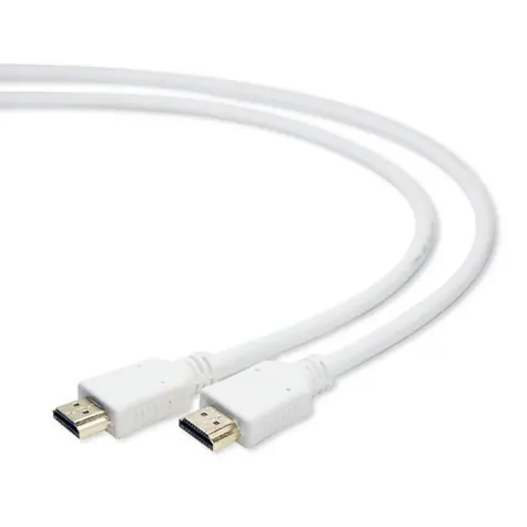 Gembird kabel HDMI (M) - HDMI (M) bílá / V2.0 / zlacené konektory / 3m