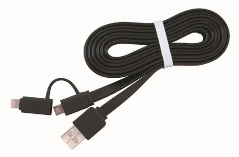Gembird Combo USB kabel k přenosu dat a nabíjení 1m černá / Apple Lightning (M) / MicroUSB (M) / USB 2.0 A (M)