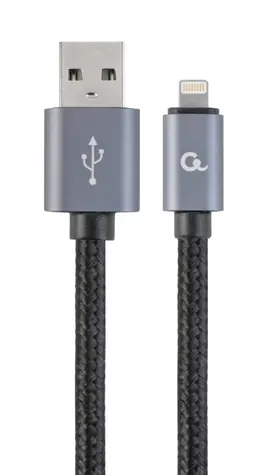 Gembird USB 2.0 (M) - Apple Ligthning 8-pin (M) 1.8m černá / kabel obalený textilem