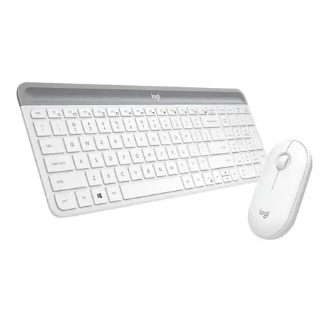 Logitech Slim Wireless Combo MK470 DE bílá / bezdrátová sada klávesnice a myši / DE verze