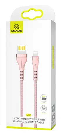 USAMS SJ360 Ultra Tenký Datový Kabel Lightning růžová 